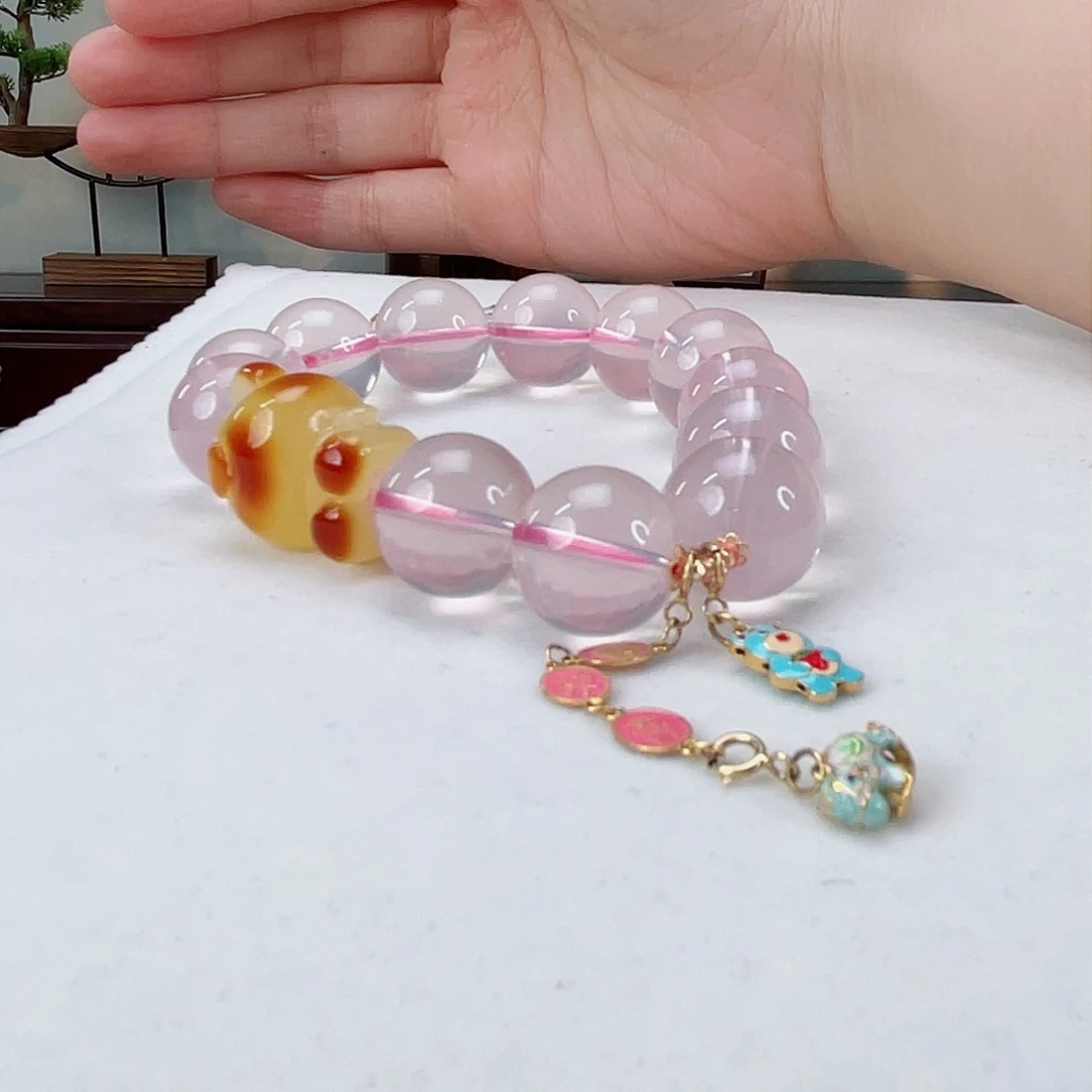 水晶手链18K金镶嵌水晶15.3