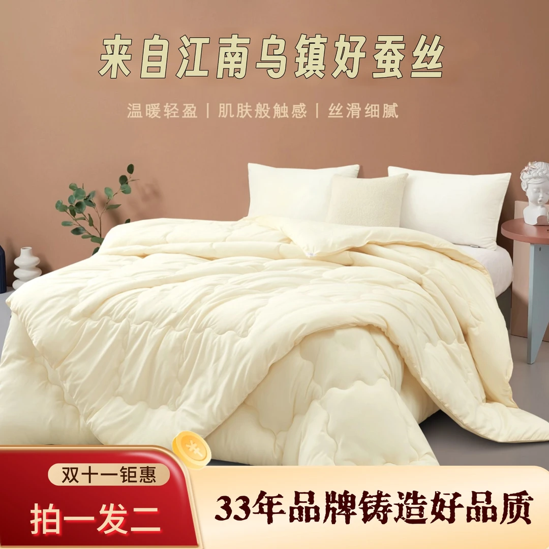 乌镇蚕丝子母被二合一被子学生宿舍家高端桑蚕丝子母被四季被子R