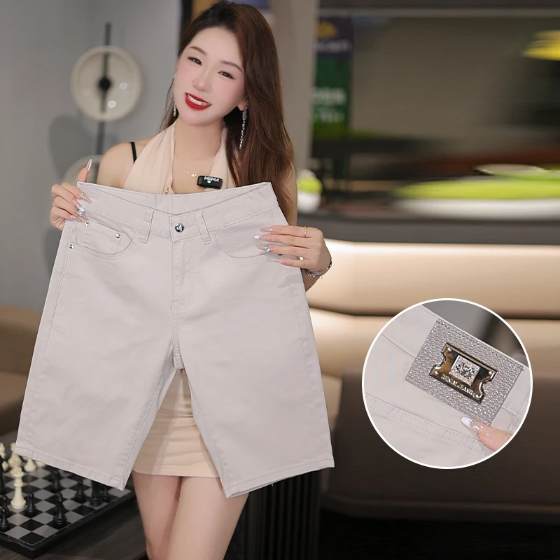 高端欧货棉五分牛仔短裤男士夏天薄款直筒休闲中裤韩版短裤子潮流