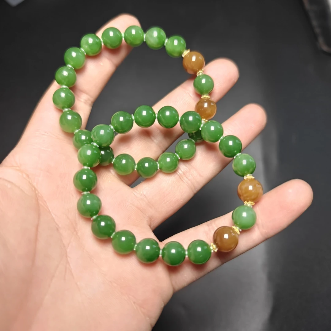 【玉经纶】200121/Q31-和田玉手串-多样性发其一