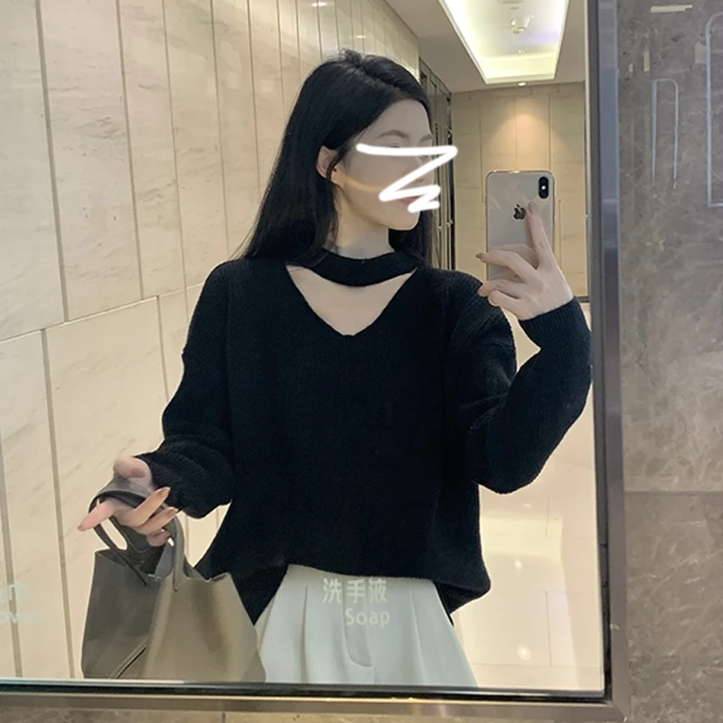 GN8839常规长袖毛衣小众针织春短款韩版显瘦宽松春秋上衣2025