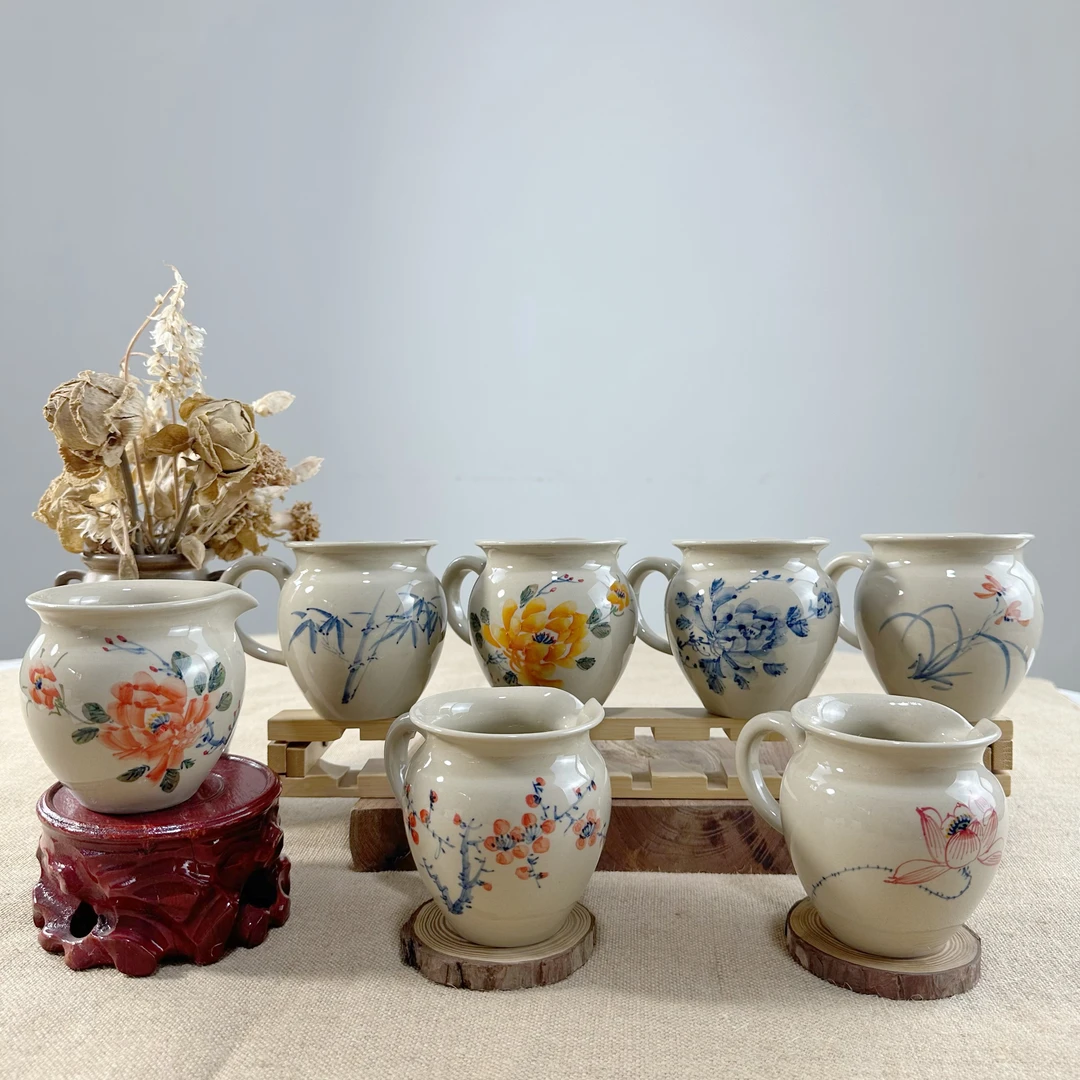 盛凌青花非遗纯手工手绘高温釉下彩复古云南青花瓷公道杯家用商用