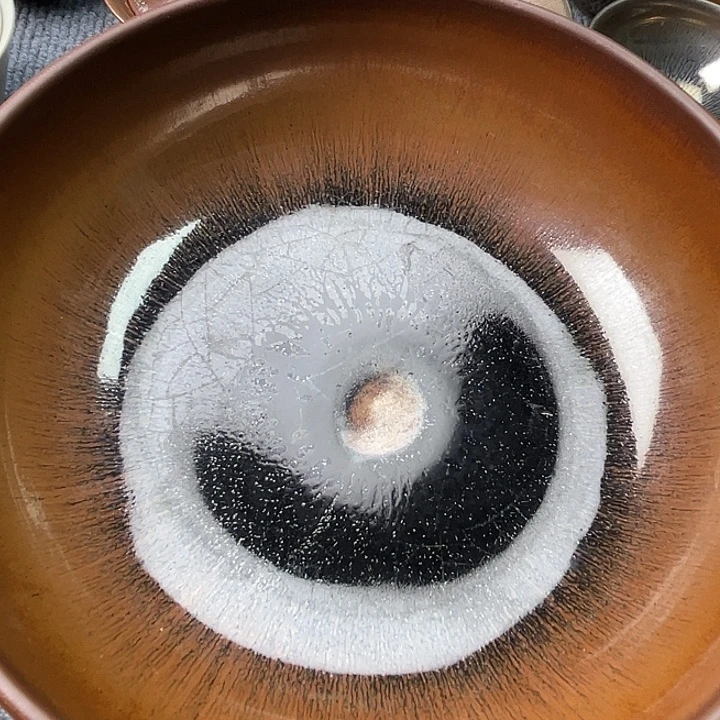 茶盏龙窑柴烧金兔毫茶洗