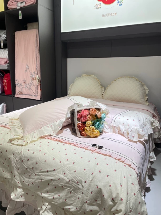 全棉韩版公主风多功能床盖款四件套