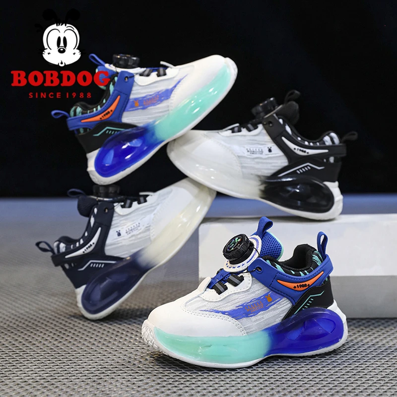 巴布豆男童运动鞋透气网面休闲夏季鞋子中大童跑步鞋