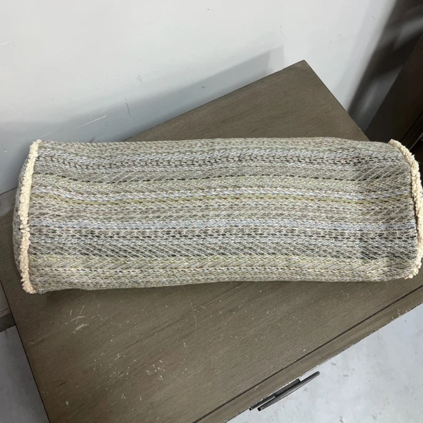 938【一觉到天亮】亚麻荆轲子枕头  彩色编纹  带拉链可拆卸款