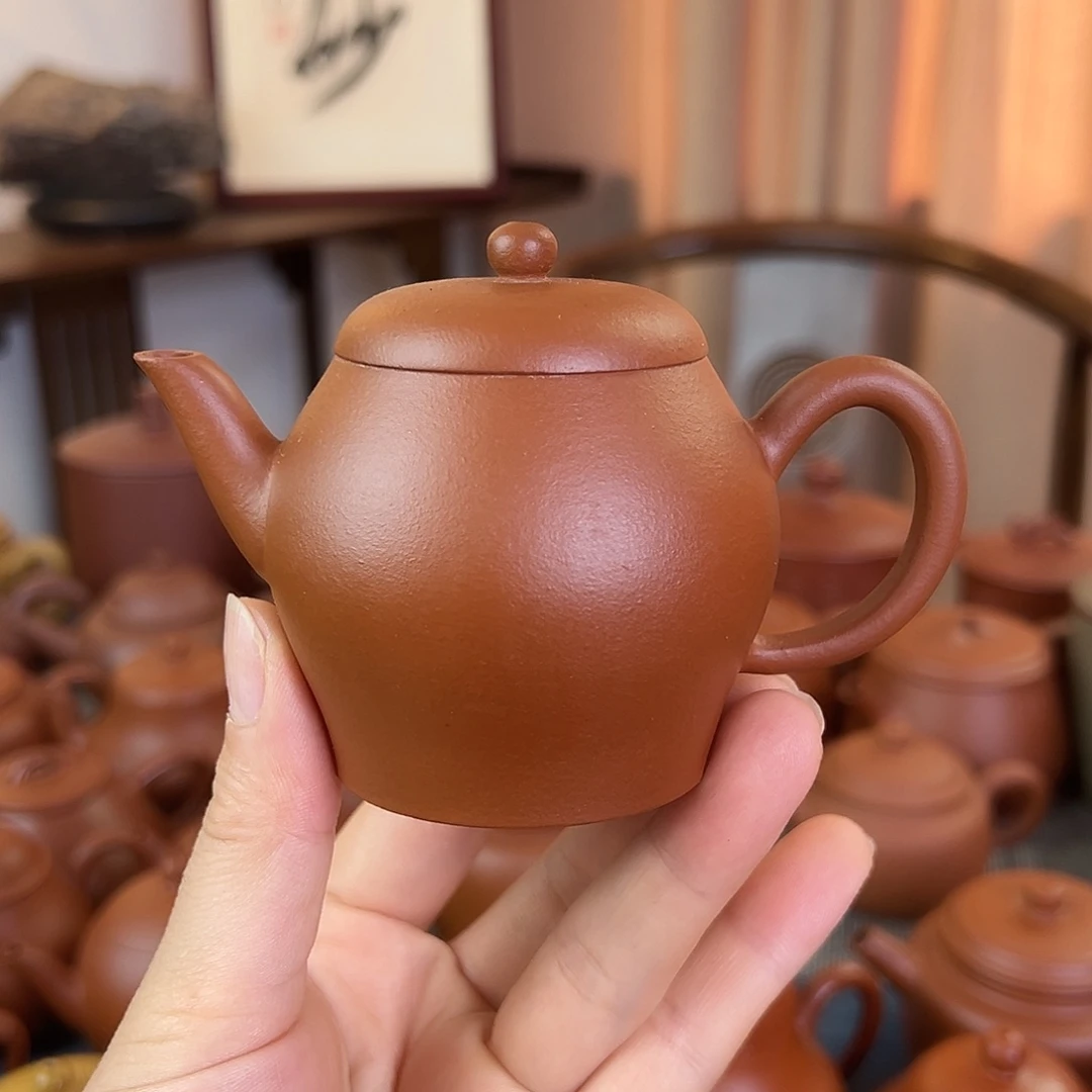 茶壶紫砂精品原矿 翁壶 生砂朱泥 140cc
