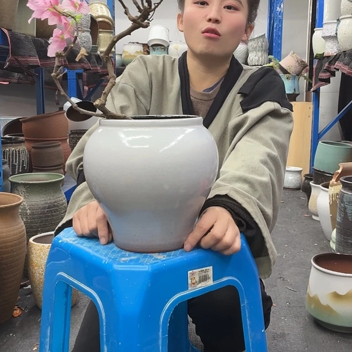 16×21 -粗陶花盆有孔-买买买