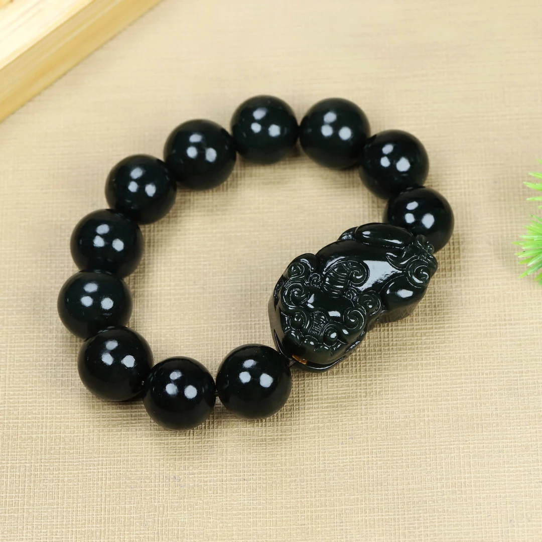 新疆和田玉青玉貔貅手链