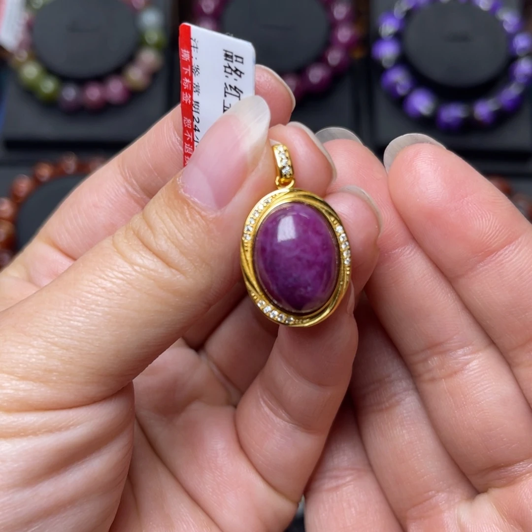 手链银S925镶嵌红宝石红宝吊坠