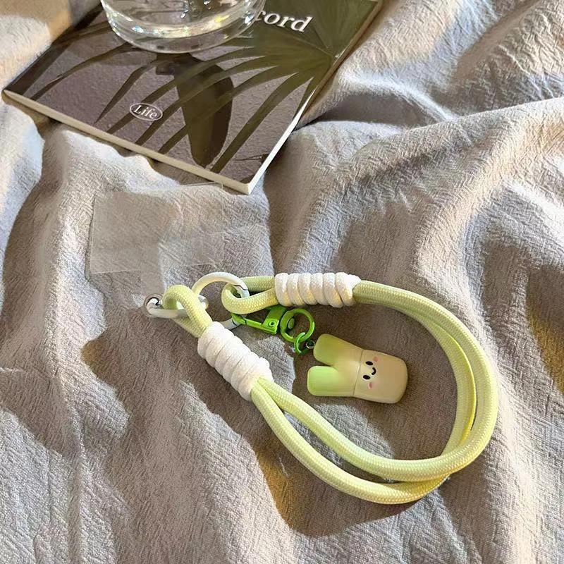 超可爱大蒜挂饰手机壳挂链ins渐变绿小挂件成品礼物钥匙相机手绳