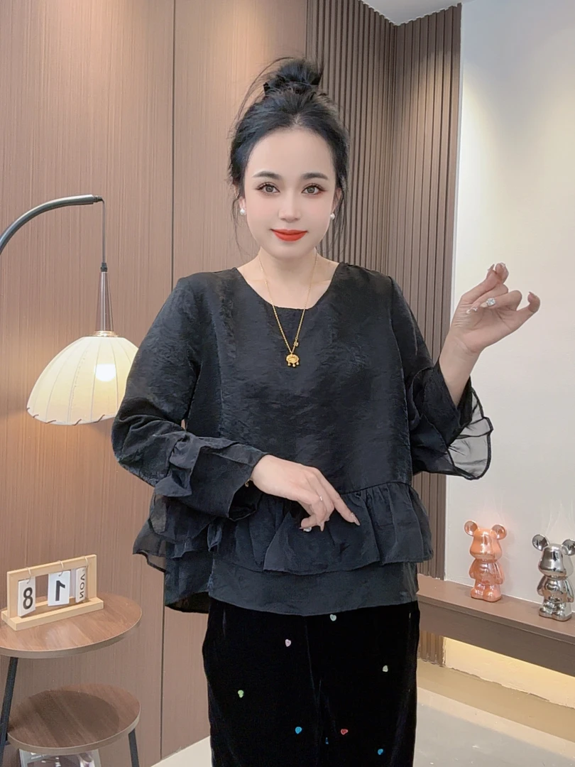 薄款潮牌女装显瘦女装卫衣设计感宽松圆领时尚休闲345