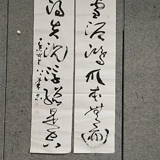 书法宋秉民。四尺对开。雪泥鸿爪