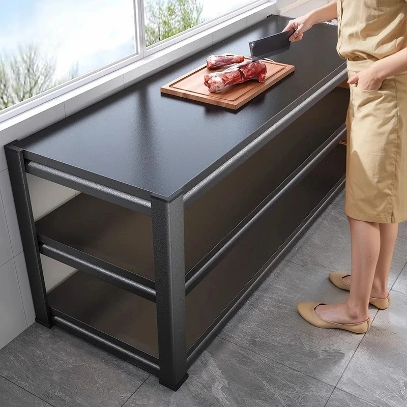 多功能厨房置物架落地多层收纳柜家用免打孔加厚微波炉大容量橱柜