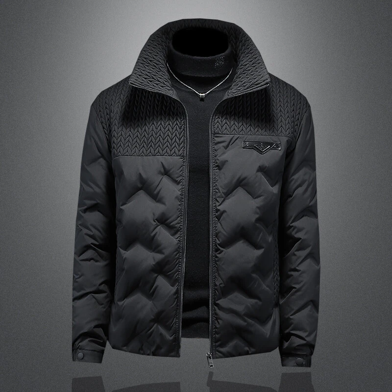 PAVENATNO/巴韦那奇麦穗羽绒服男装时尚高端外套潮流冬季休闲纯色