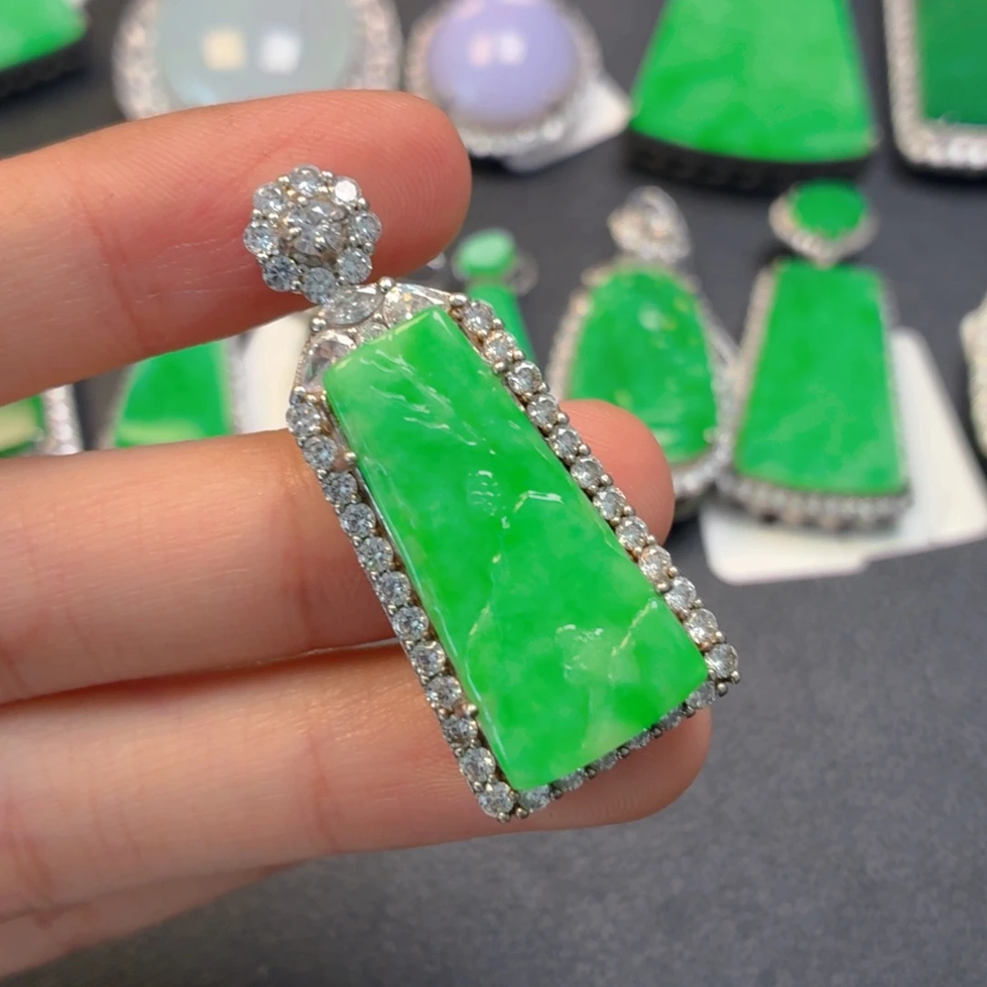 翡翠银S925镶嵌颈饰