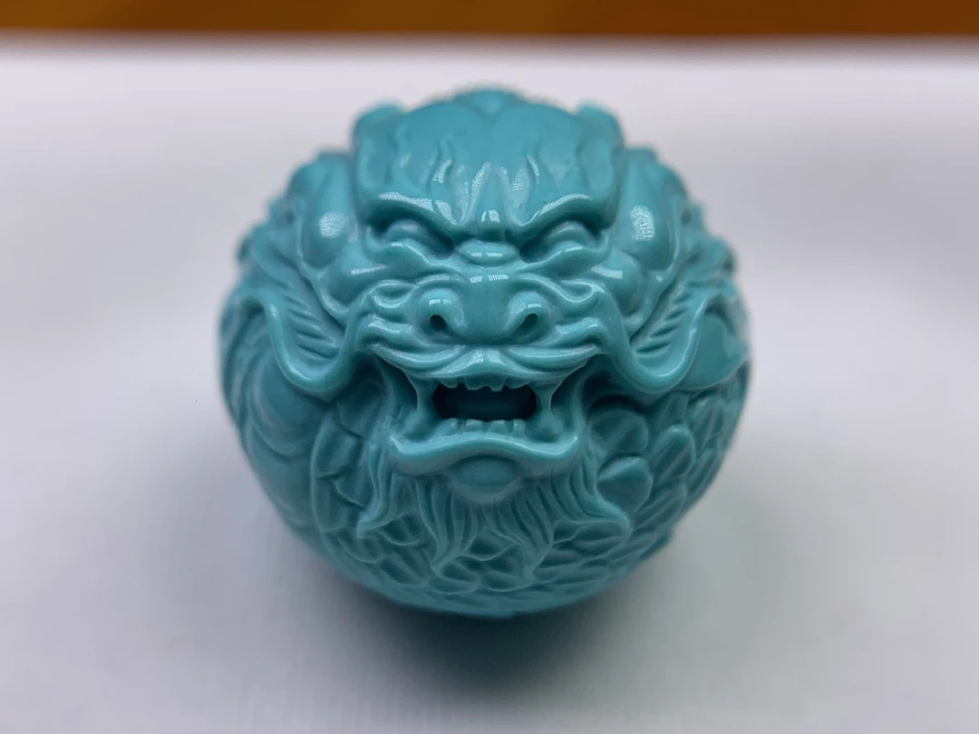 湖北十堰天然原矿绿松石龙珠圆珠文玩配饰锁骨珠高品质玉化料