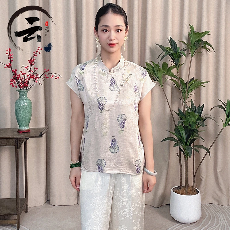 云汐525夏装百搭显瘦透气小飞袖小衫