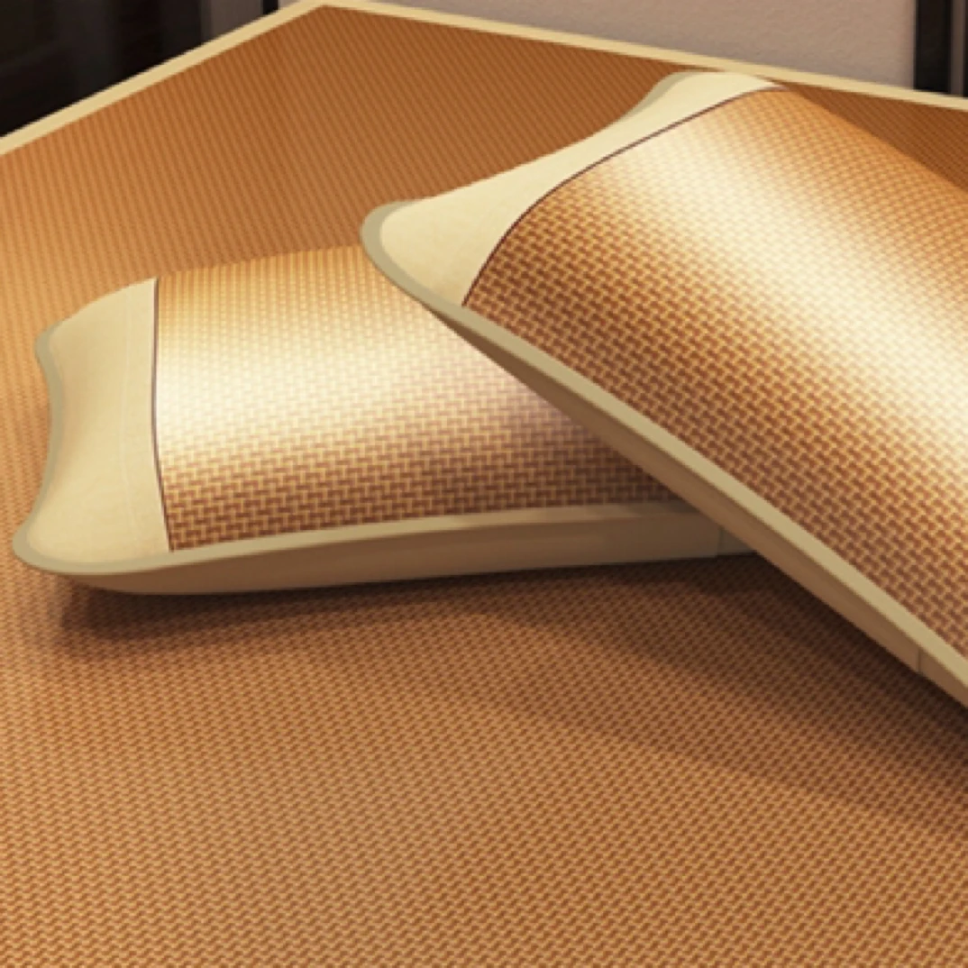 夏天凉席艾草冰丝枕套凉爽藤枕套一对