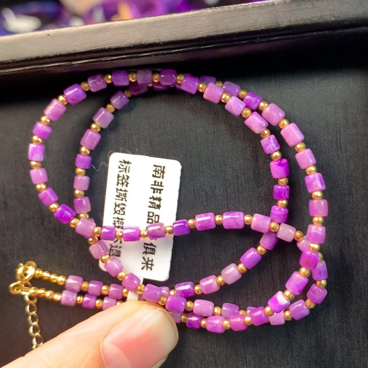 18K金镶嵌苏纪石（舒俱来）项链