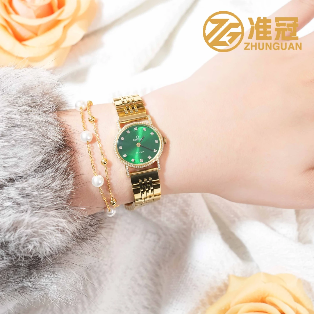 95新 Omega/欧米茄 23*24.5mm手动机械GH5486后钻蝶飞系列名表