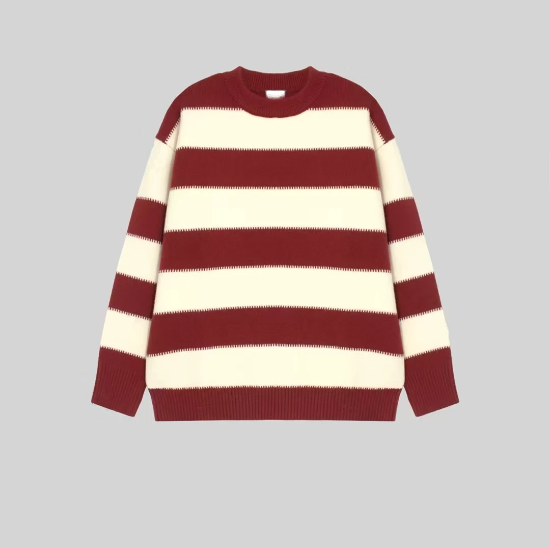 【T家】男女同款秋冬情侣装加厚宽松圆领套头毛衣针织衫网红2511-2