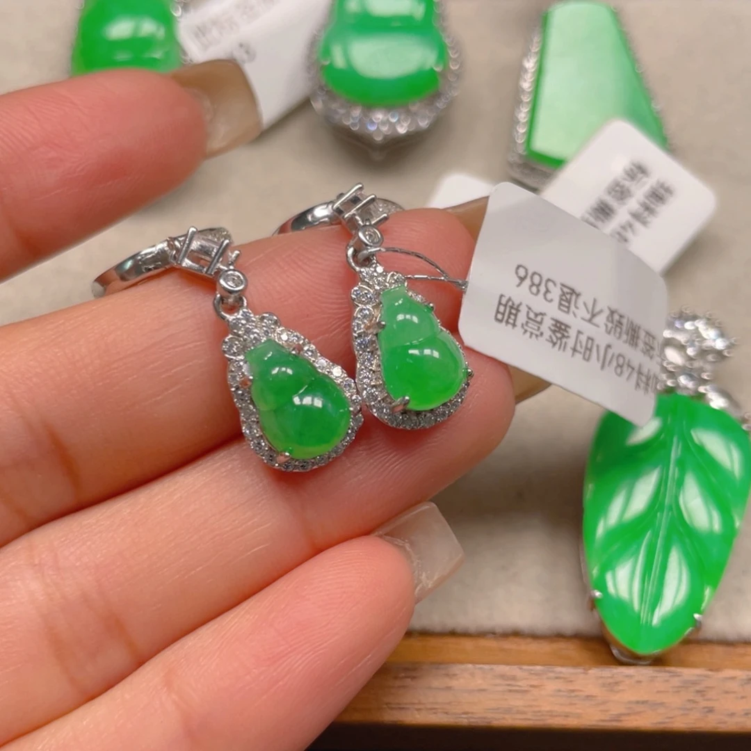 翡翠银S925镶嵌吊坠(不含链)