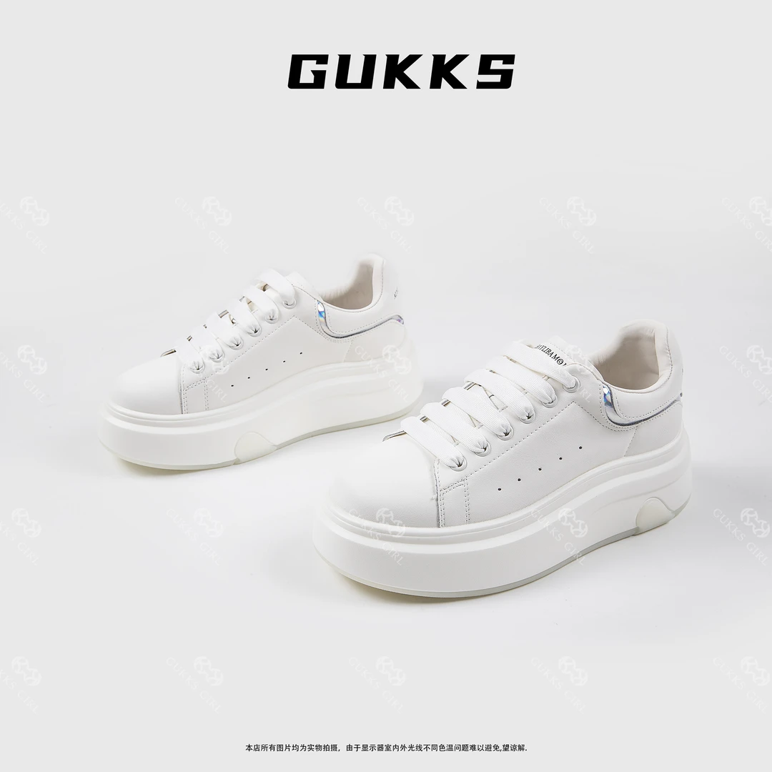 娜娜GUKKS/2025春季新款时尚舒适小白鞋厚底增高小众运动鞋