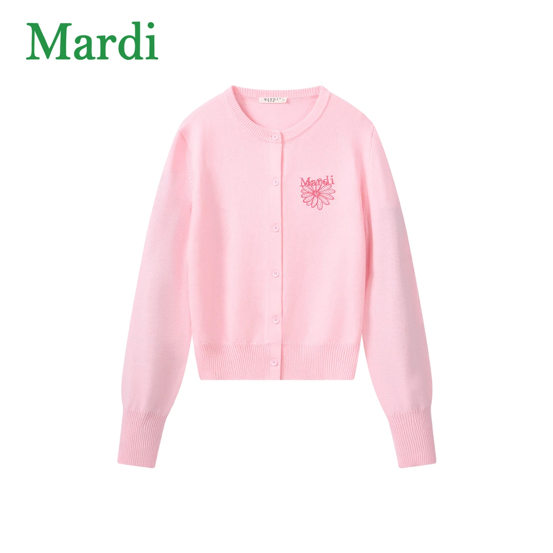 Mardi【多巴胺】秋季新款女士羊毛2025爆款雏菊针织开衫MZZ2532407