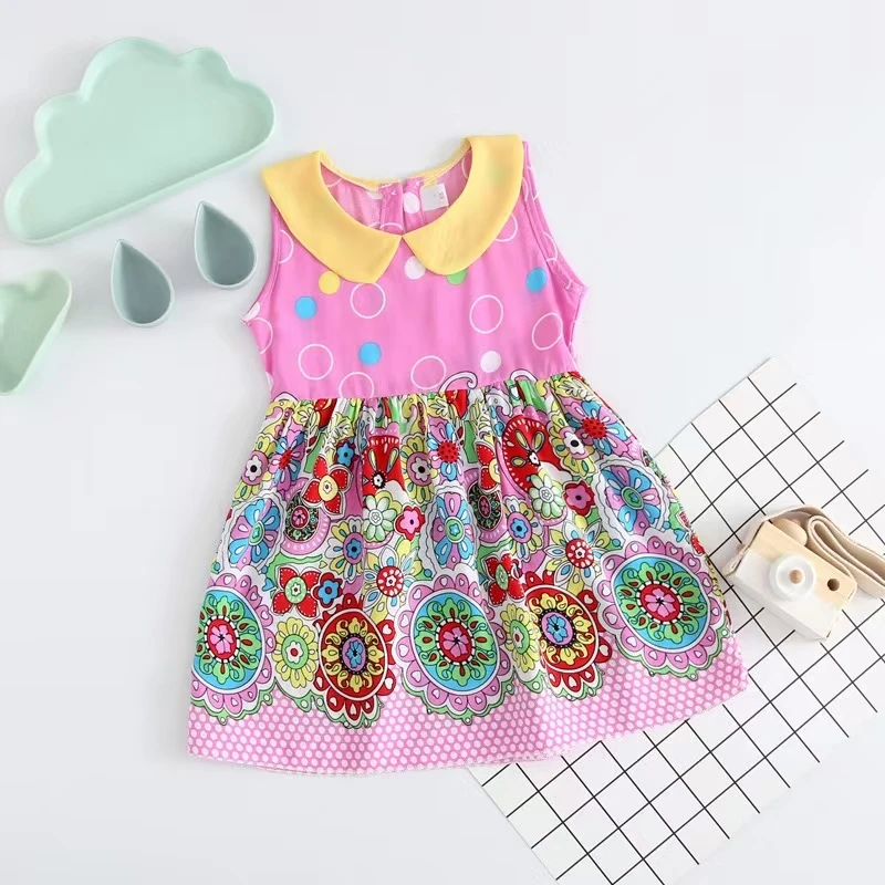 2025夏季儿童棉绸女童名族风连衣裙