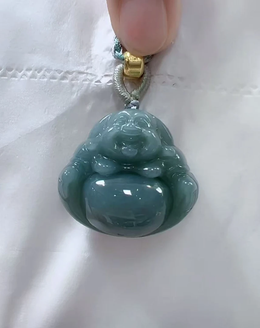 天然翡翠A货佛公（多样性发货只发一个）高25+宽27-30厚11+送绳