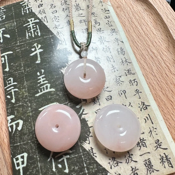 天然金丝玉桃花酿平安扣胖扣寓意锁平安扣幸福送礼多样性发其一