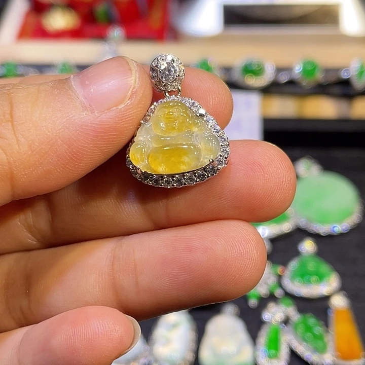 翡翠银S925镶嵌吊坠(不含链)