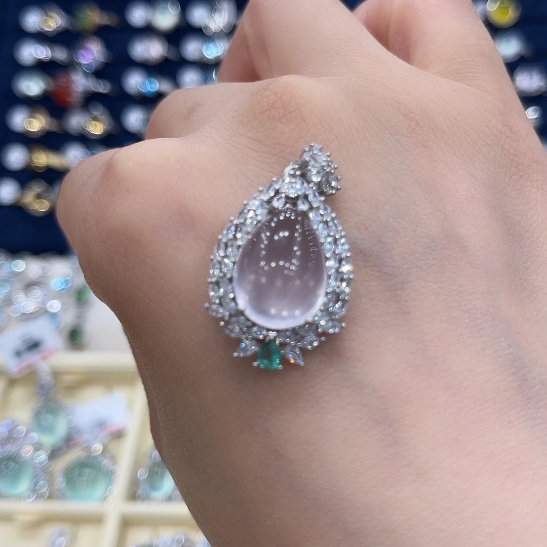 岫玉银S925镶嵌手链阿*吊坠