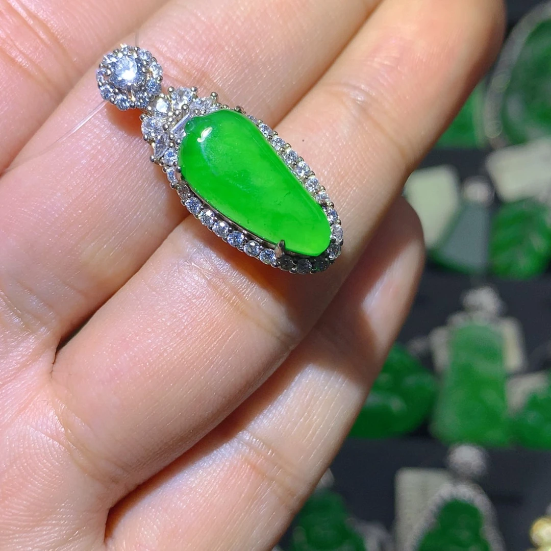 【闪购商品】翡翠吊坠(不含链)银S925镶嵌