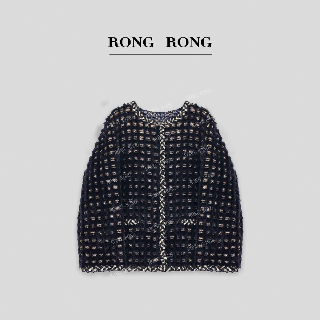 UMORE FELICE华斯皮草【溶溶RONGRONG】水貂手工编织小香分皮草外套