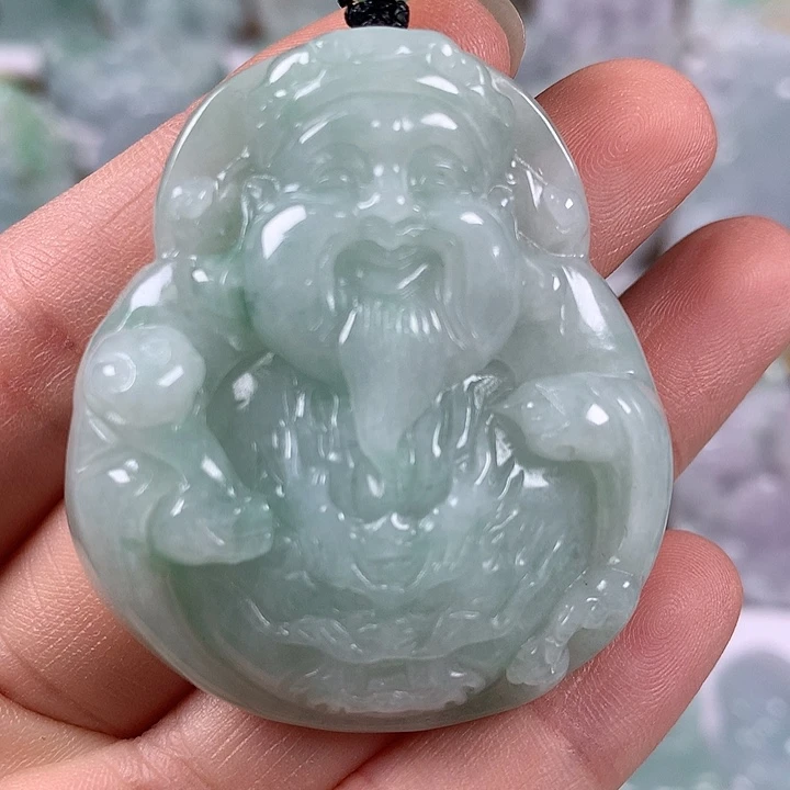 颈饰未镶嵌翡翠立体财神爷福利卡厚10+