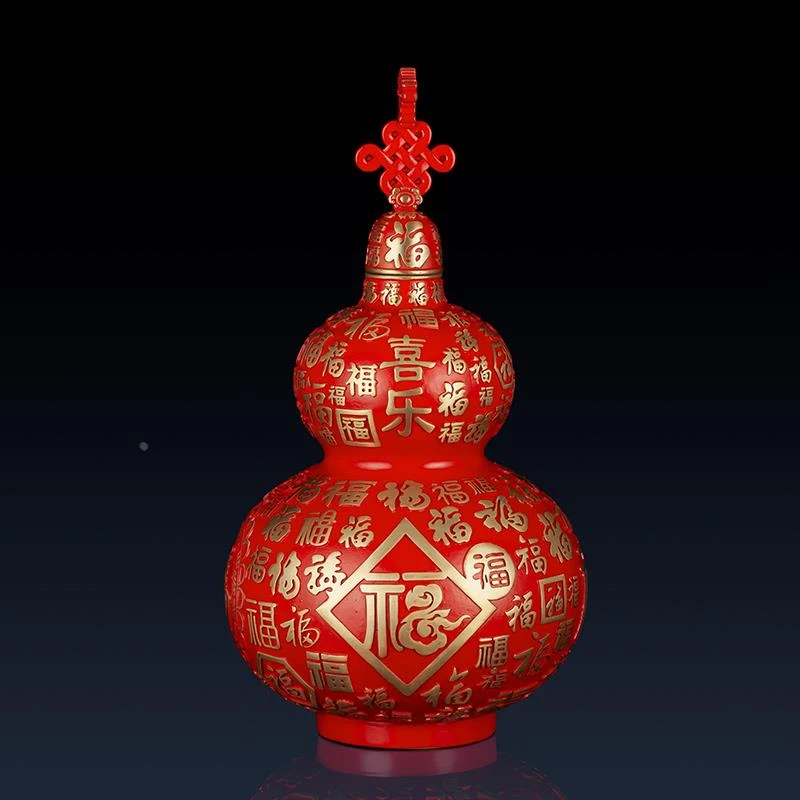 朱炳仁铜纯黄铜万福葫芦摆件家居装饰品葫芦摆件客厅饰品铜葫芦工