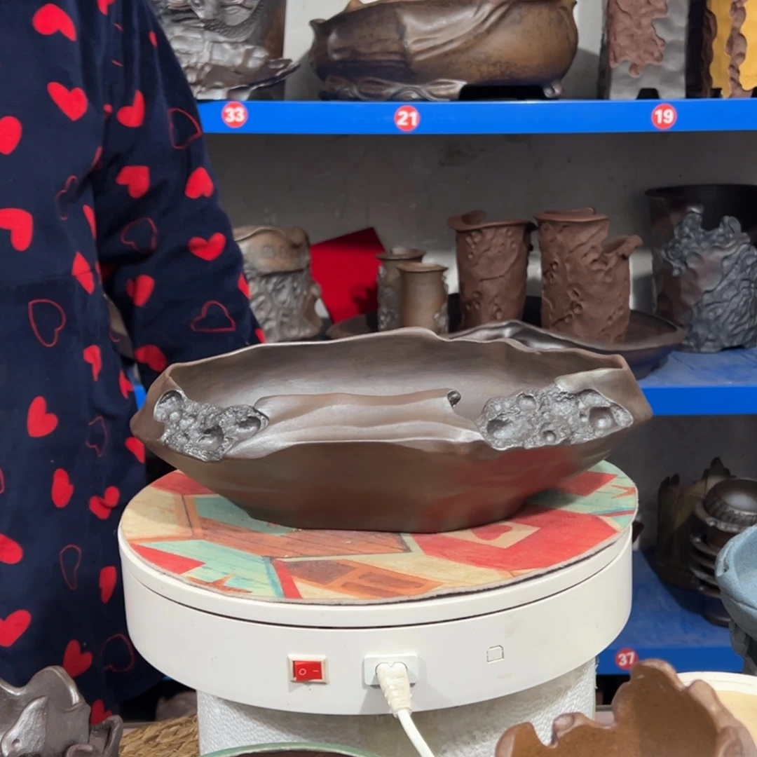 用***平花盆紫砂全手工制作工艺精湛