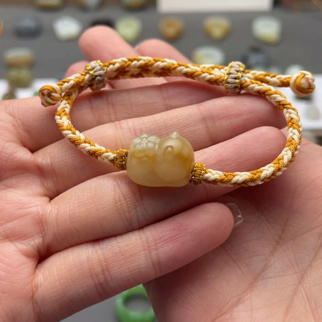 和田玉手链未镶嵌久*