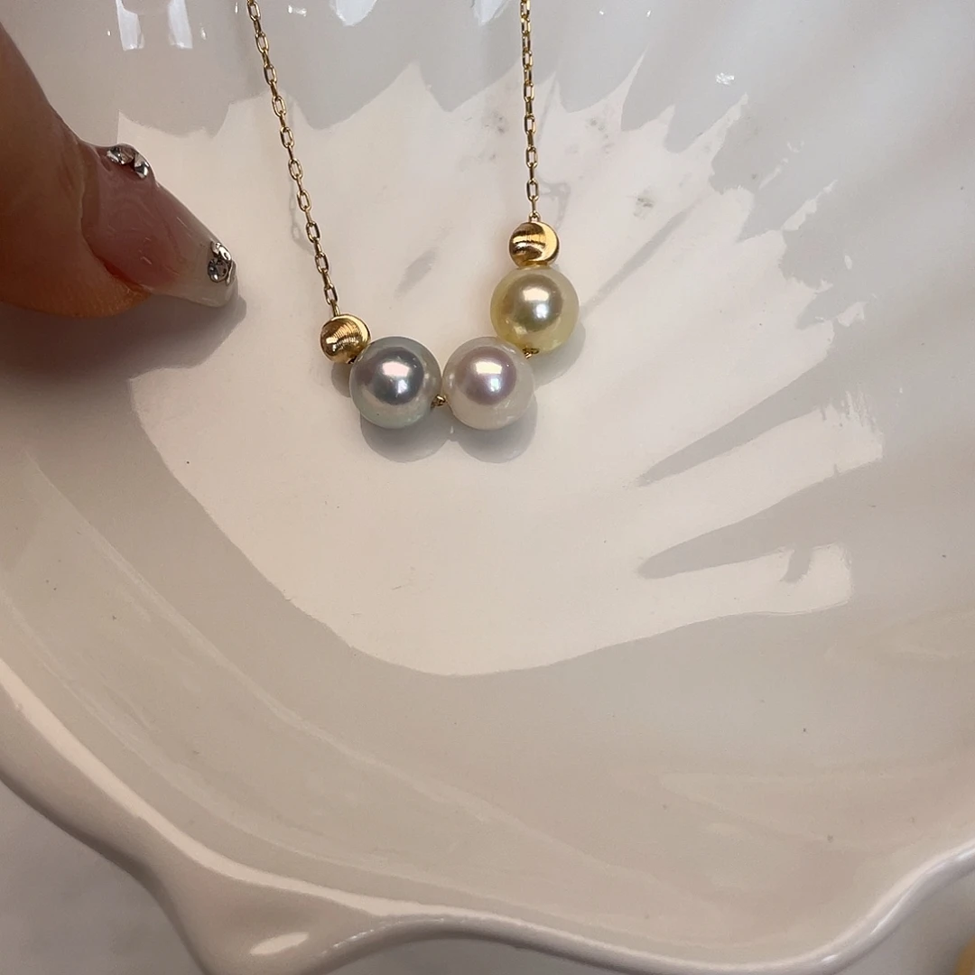 银S925镶嵌海水珍珠项链