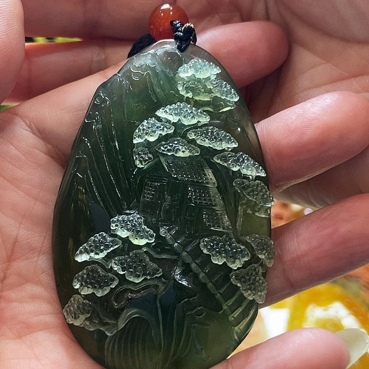 葉***ᰔ透闪石-蛇纹石玉合金珠宝奇石