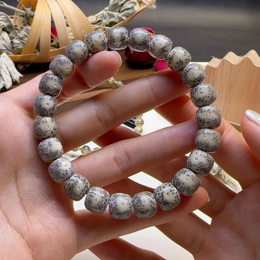 星月菩提手串石玉灰冰细星10×9