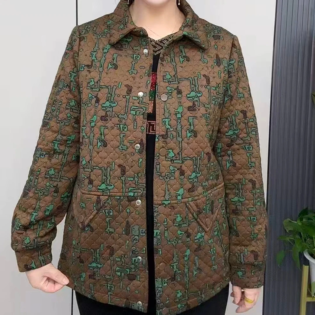 春季新款翻领老年人外套