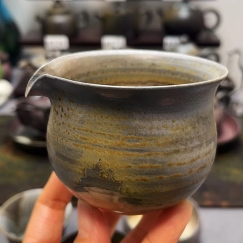 盖碗景德柴烧茶具-微瑕公道杯