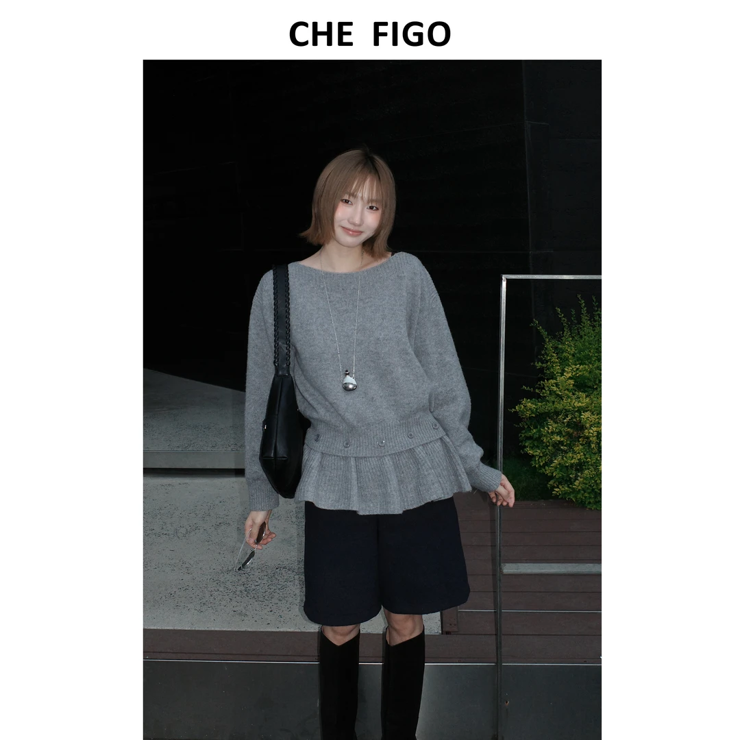 CHEFIGO纯羊毛多穿针织毛衫（一衣三穿）