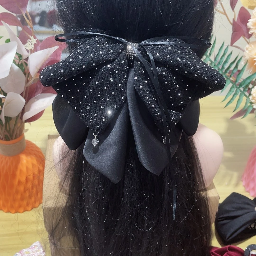 皮质铁合金蝴蝶结发夹