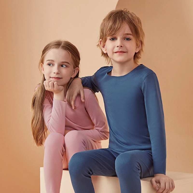 儿童保暖内衣双面磨毛无痕保暖内衣