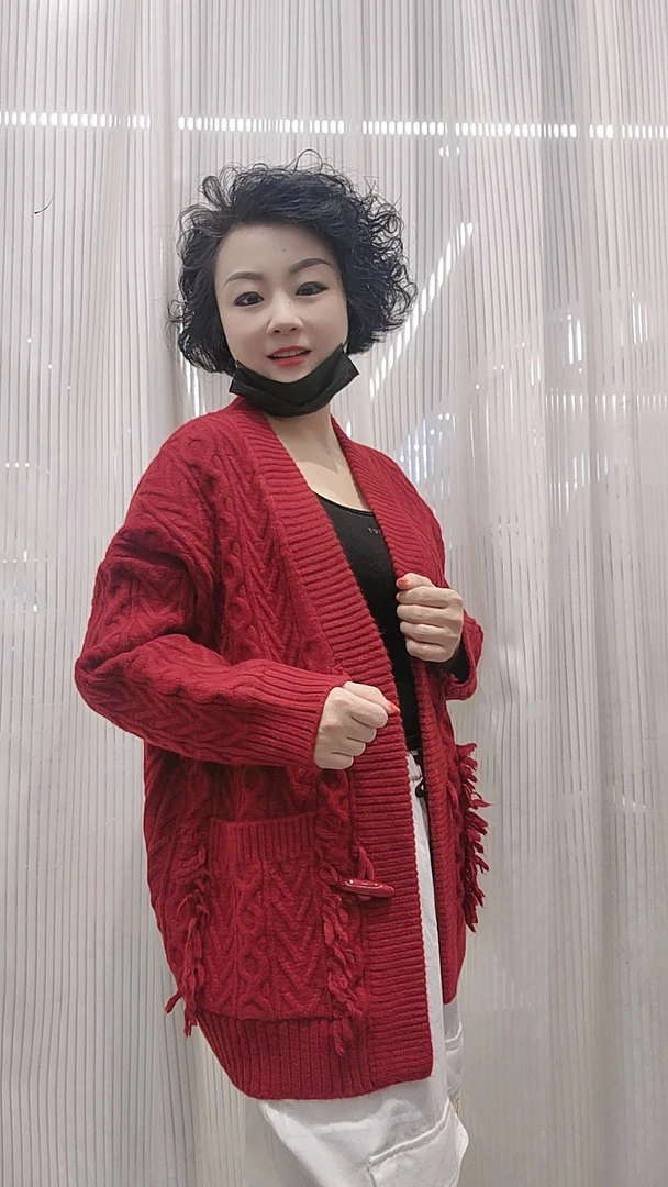 骆莱绒休闲大版72长外套