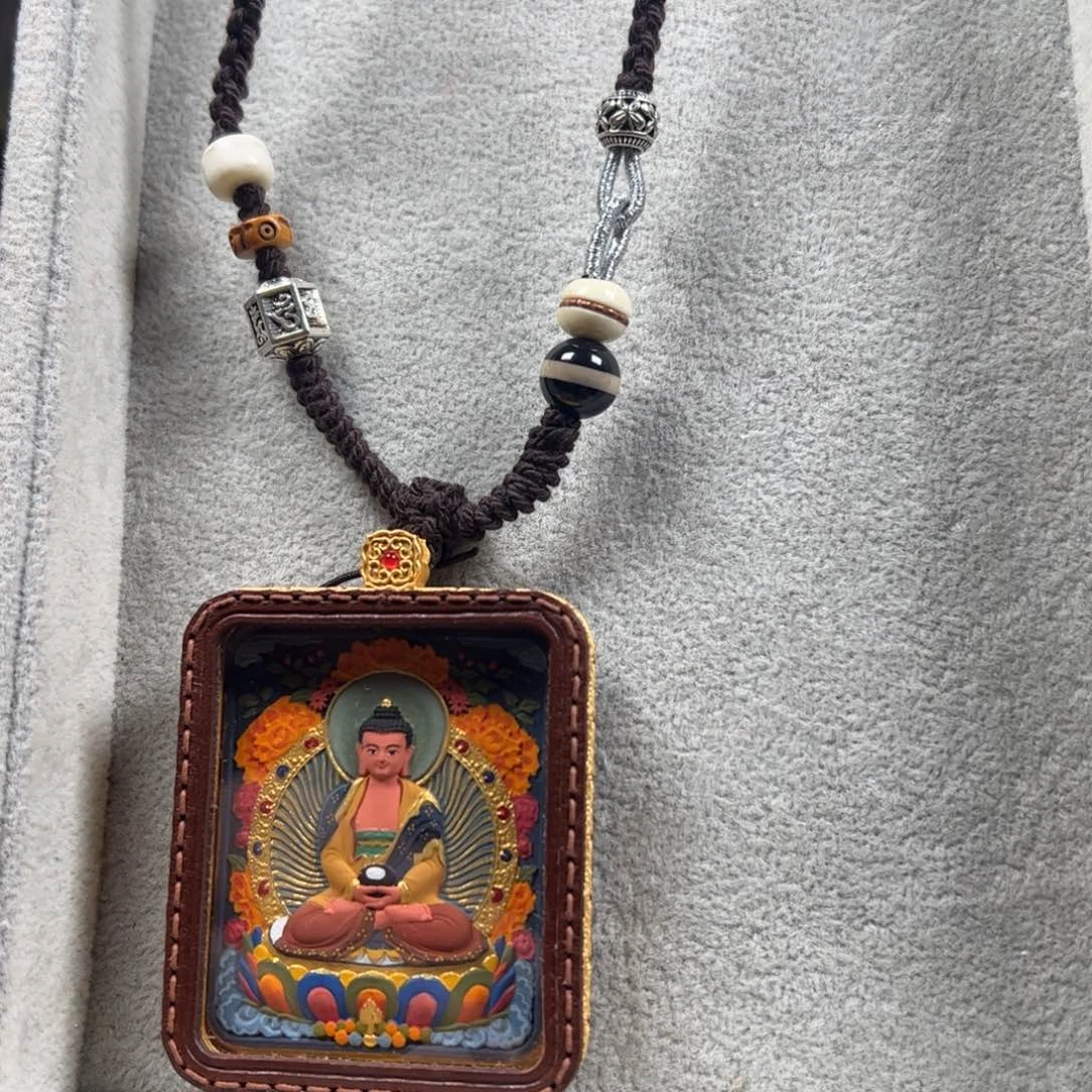 吊坠我**看阿弥牛皮壳子定制